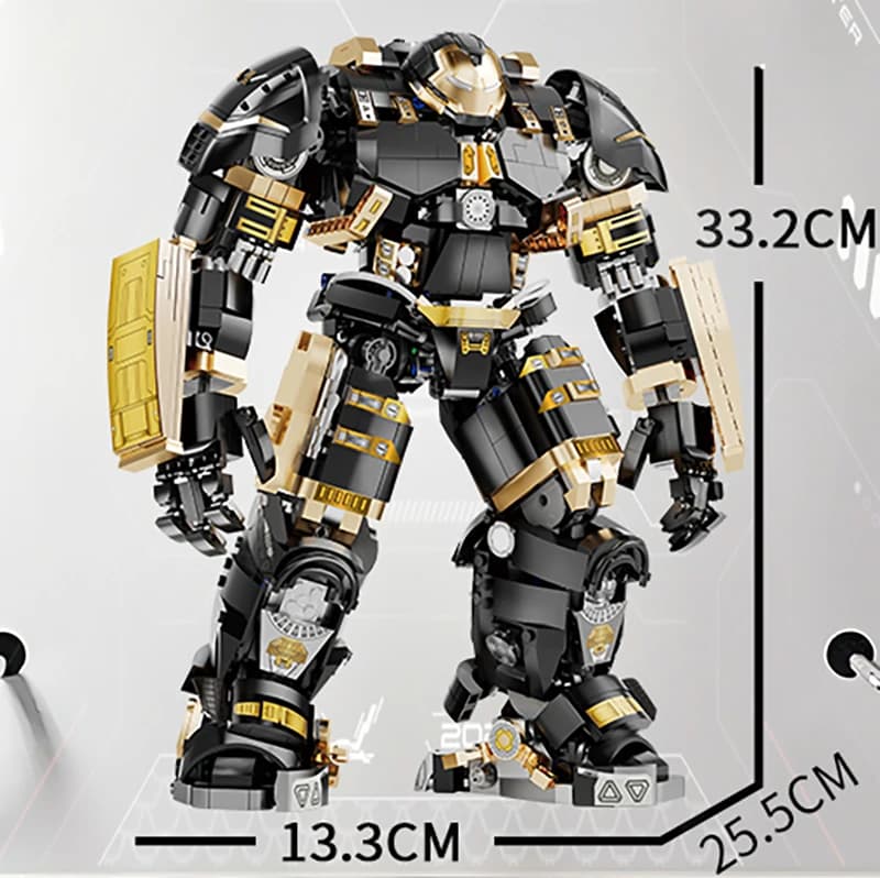 Set di Blocchi da Costruzione Marvel Hulk Buster Nero, 2300+ Pezzi, Giocattoli Iron Man, Mattoncini, Action Figure, Modellini, Regali per Ragazzi e Adulti
