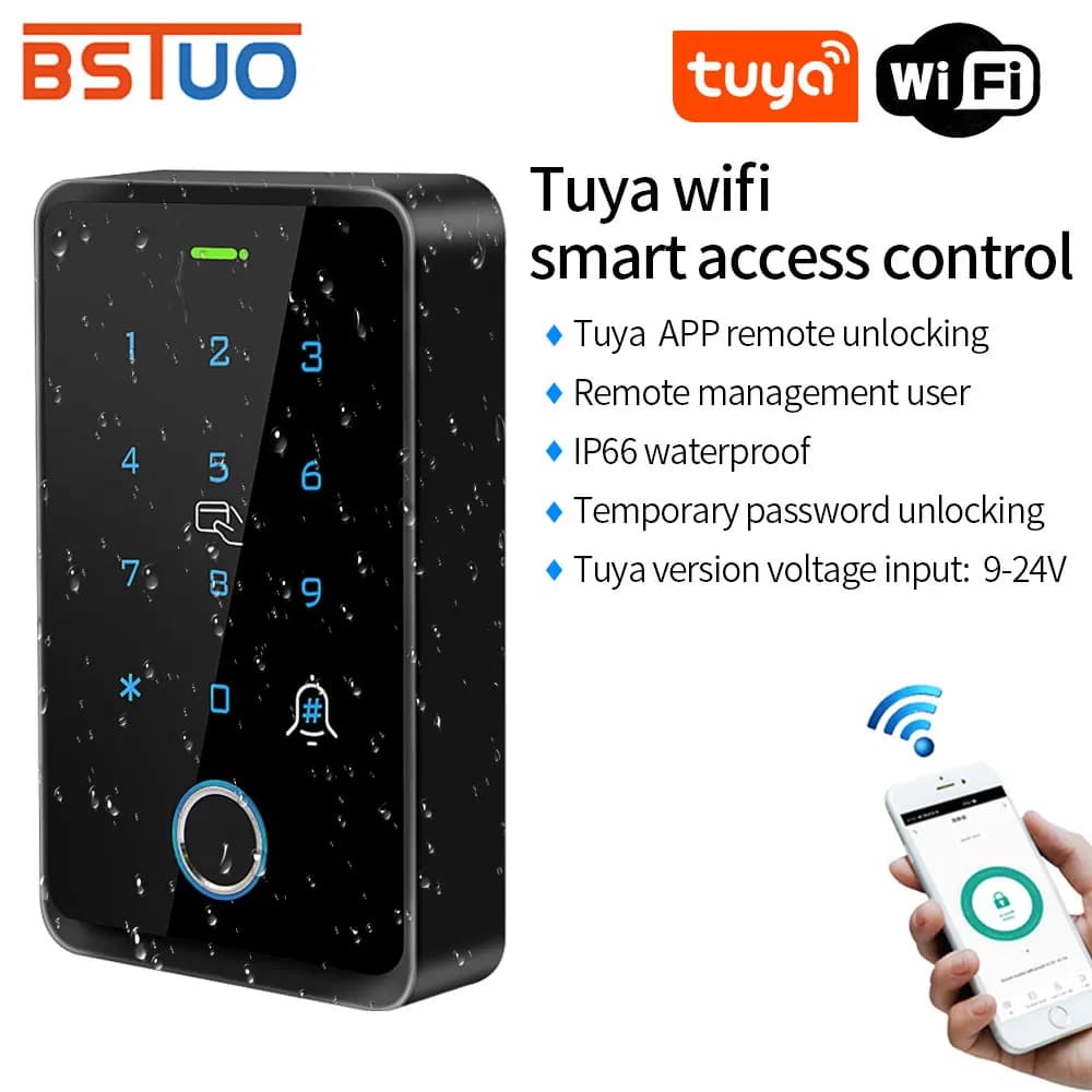 Controllo accessi Tuya Smart APP Lettore macchina Wifi Telefono cellulare Sblocco remoto Impronta digitale Password Controller serratura porta scheda RF