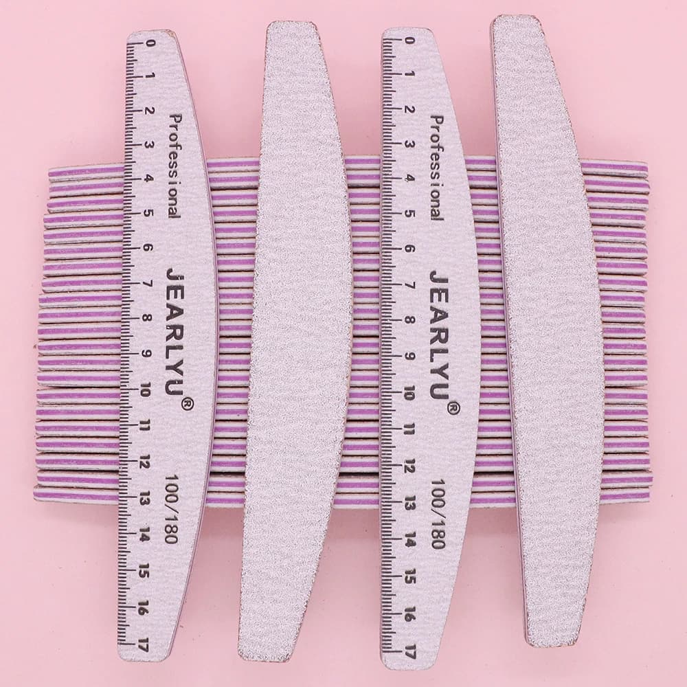 10/50 pezzi lime per unghie professionali all'ingrosso lucidatura modellante unghie mezza luna grigia carta vetrata lime per unghie pedicure strumenti per manicure