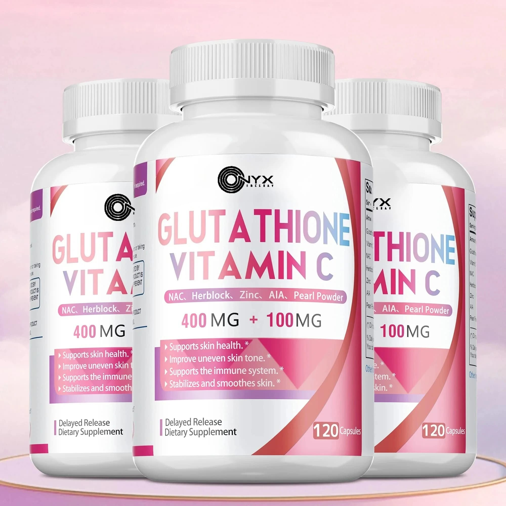 Glutathione & Vitamin C Supplement - Whitening, Antioxidant, Improve Dull Skin Tone, Smooth and Firm Skin, Support Liver Health
