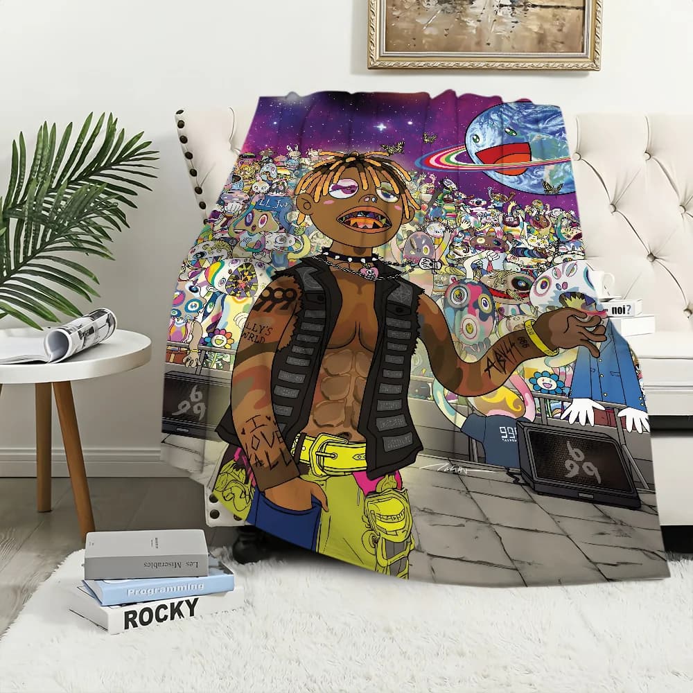 Rapper Hip Hop J-Juice W-WRLD Blanket Blanket for Couch Sofa Travel Home Hiking Picni Bed Beding Flannel Blanket birthday gift