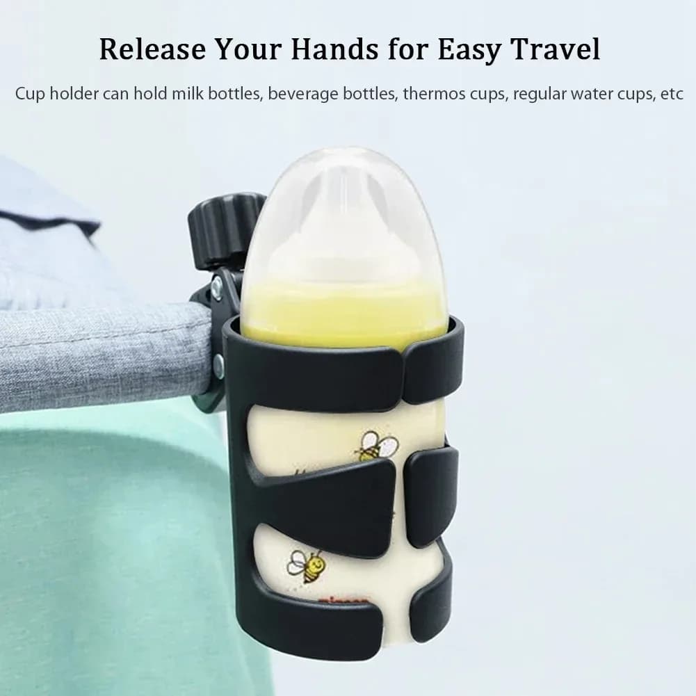 1Pc Baby Stroller Cup Holder Universal Bottle Rack & Milk Cup Stand for Bike, Wheelchair & Walker, Travel Essential for Parents