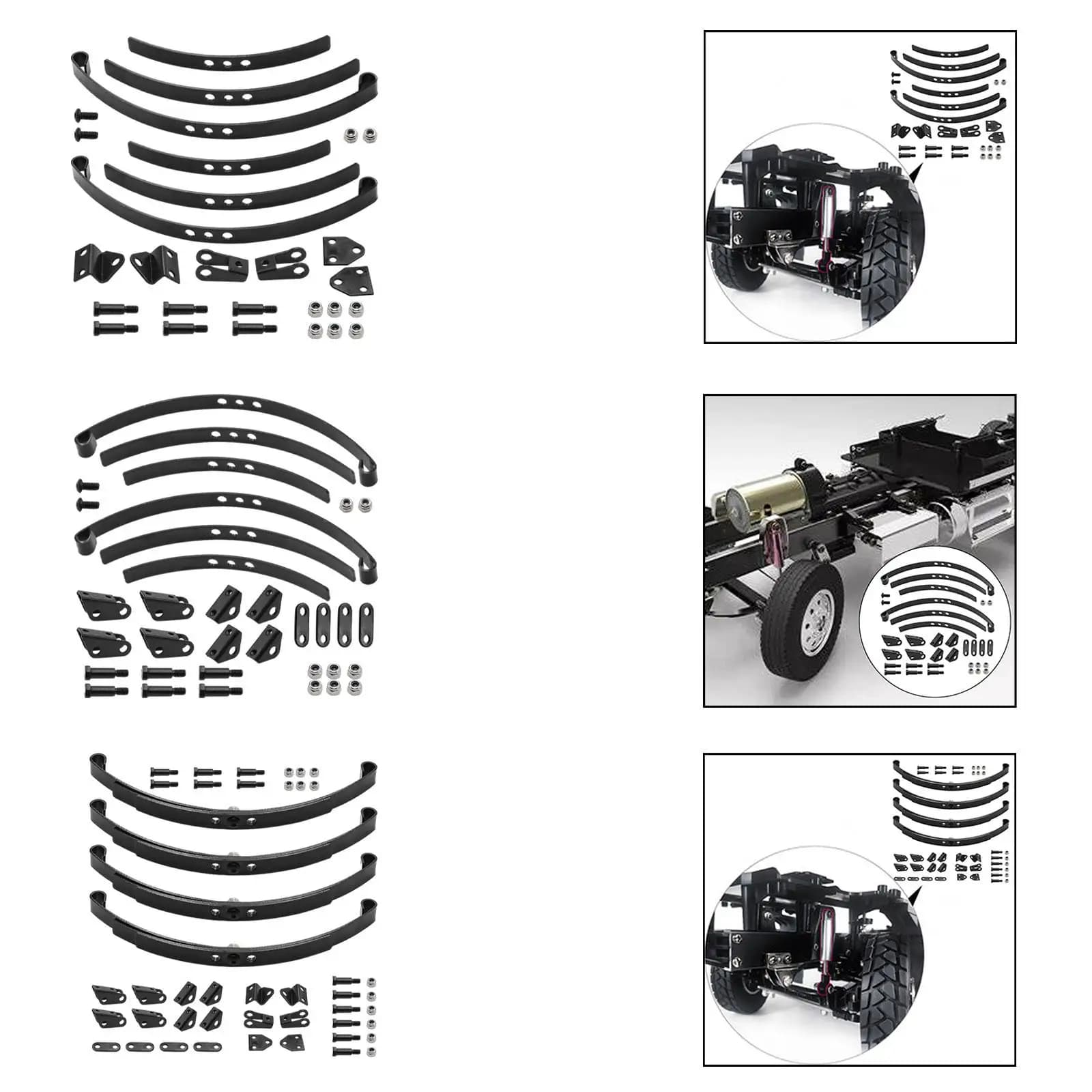 Molla di sospensione di simulazione 1/14, metallo portatile leggero ad alte prestazioni per autocarro con cassone ribaltabile RC, accessori neri Parte di auto RC