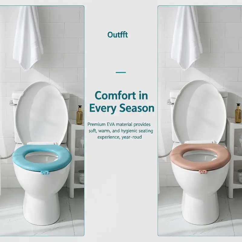 Soft EVA Toilet Seat Cover Waterproof Universal Four Seasons Pad Thick Warm Anti Slip Design for Bathroom