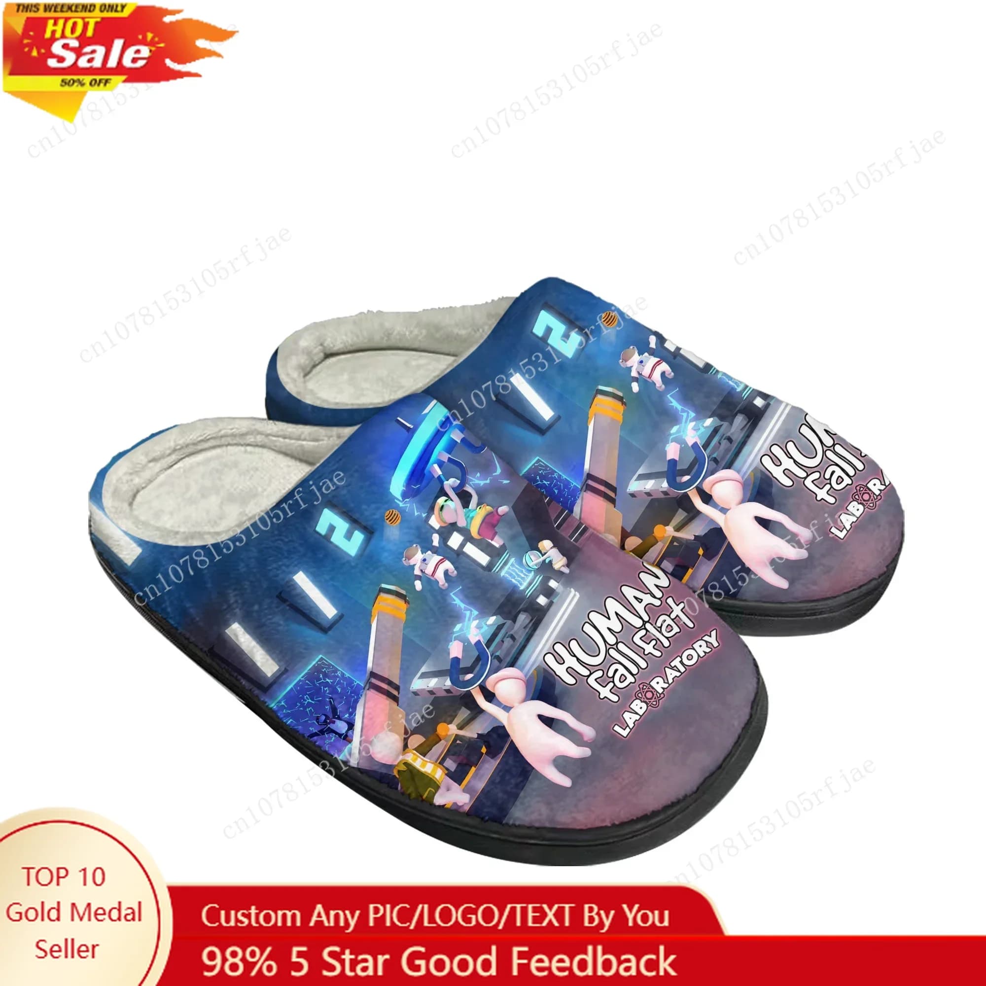Animated cartoon game Human Autumn Flat Cotton Slippers for Man Woman Plush Bedroom Casual Keep Hot Shoes Customized Fashionable