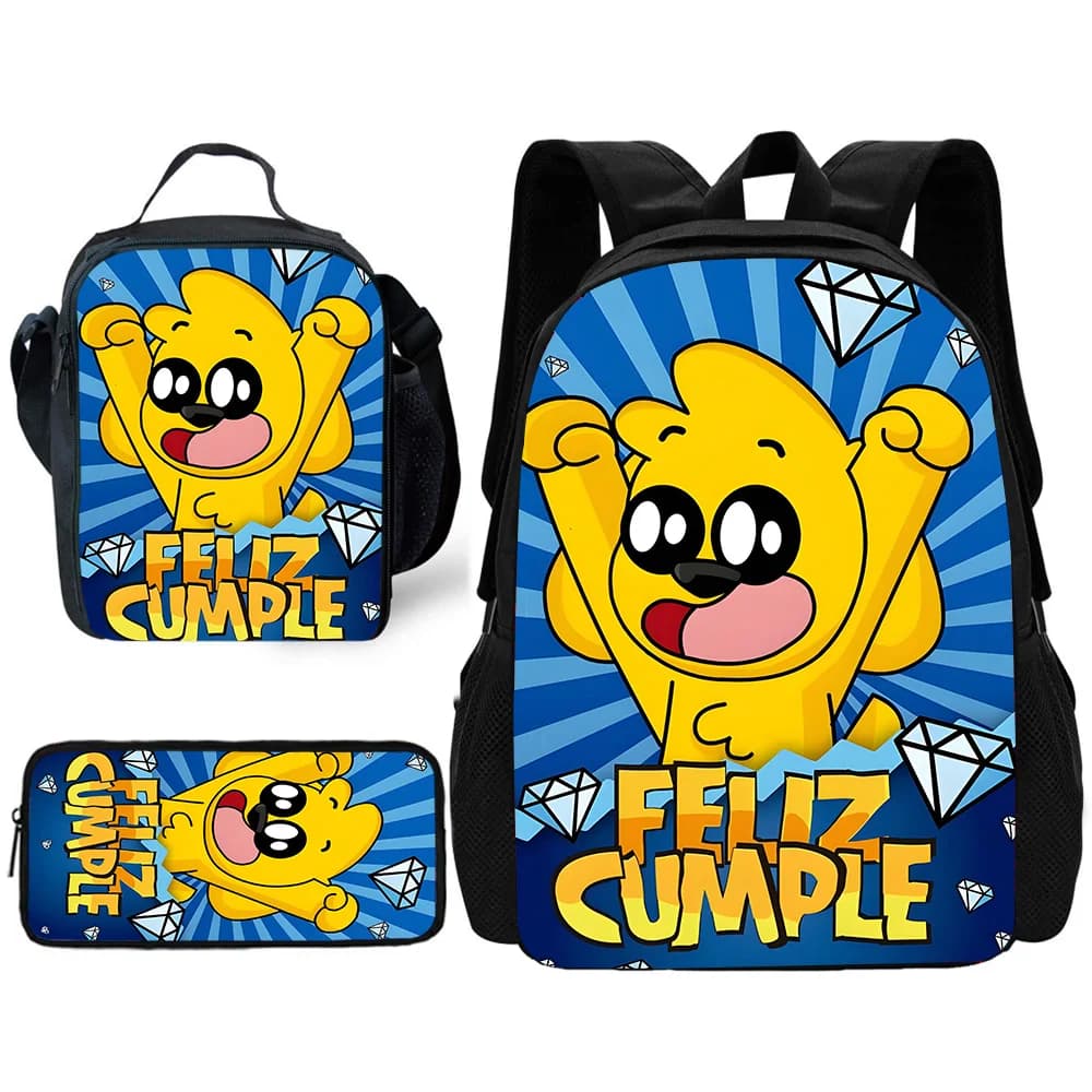 Child Casual Mikecracks Cartoon Compadretesls School Backpack with Lunch Bags ,Pencil Bags ,School Bags for Boys Girls Best Gift