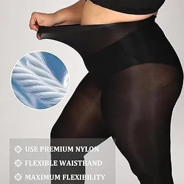 Women's Oversized Sexy Collant Solid Color Smooth Women's Elasticity Extra Large Long Life Socks M-6XL