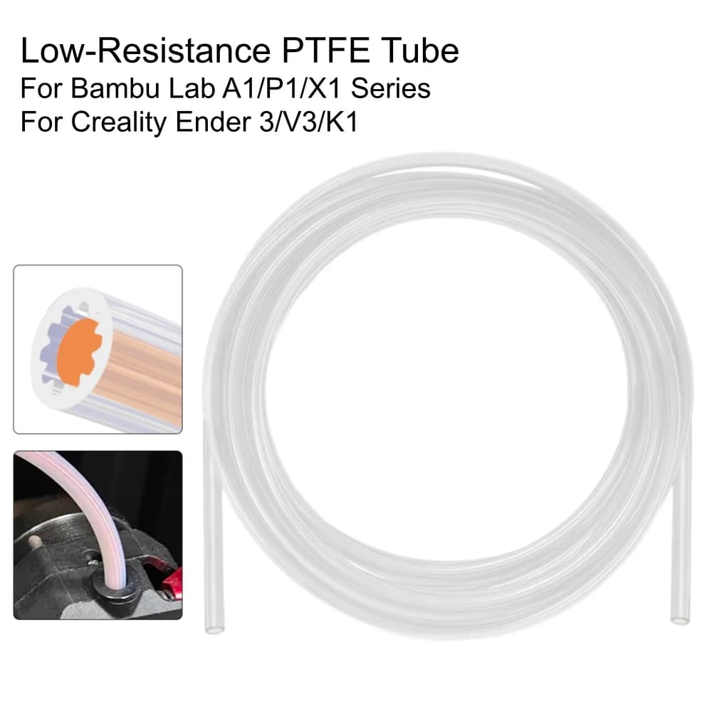 Star-Shape PTFE Tube Filament Pipe White/Translucent Low-Resistance Teflon Bowden Tube For 3D Printer Bambu Creality Voron