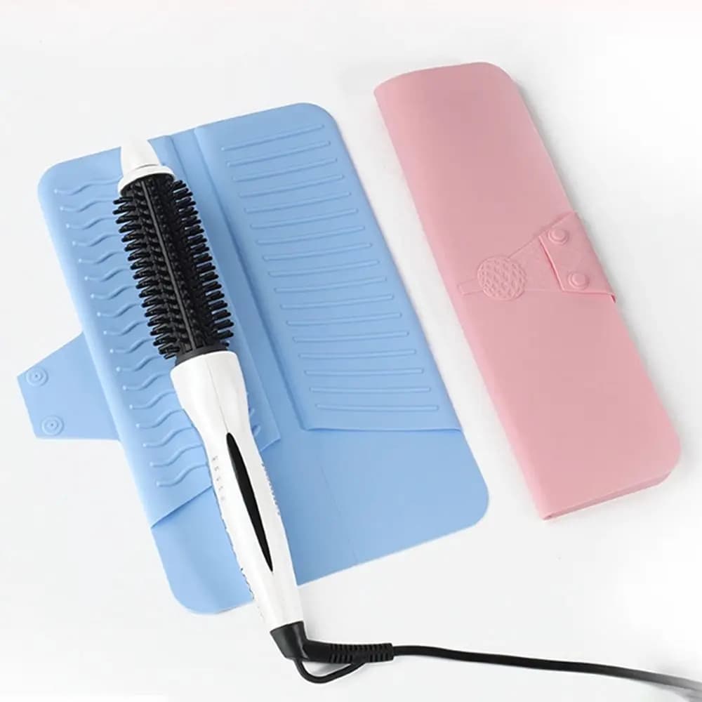 2 in 1 Hair Curler Storage Bag Silicone Portable Straightener Storage Pouch Waterproof Dustproof Hair Tool Styling Organizer