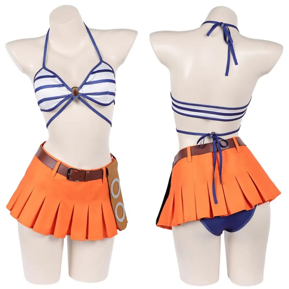 Swimwear Cosplay Nami for Women, Adult Bikini Set, Outfit for Role Games, Fantasy, Halloween, Carnival and Feste