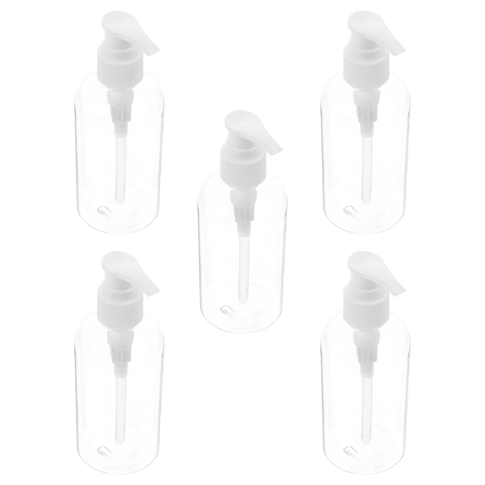 5 flaconi dispenser per lozione ricaricabili ecologici con pompa per sapone per le mani, shampoo, detergente per il corpo, contenitori per liquidi, bagno, viaggi