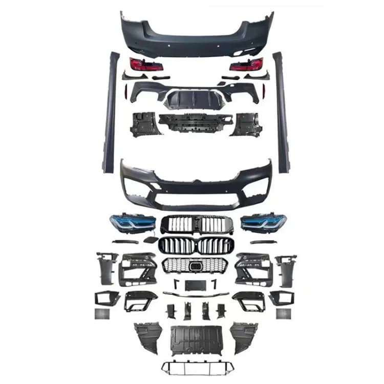 Kit Carrozzeria M5 MT G30 per BMW Serie 5 G38 2018-2021: Paraurti Anteriore, Minigonne Laterali, Paraurti Posteriore e Griglia - Nuovo Kit di Aggiornamento