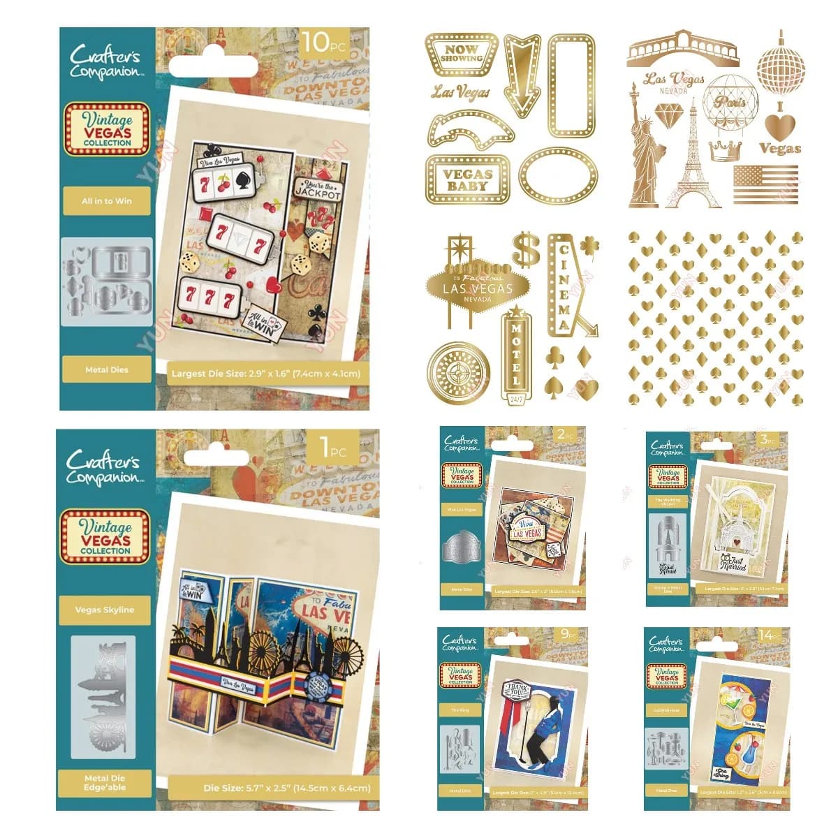 New Metal Hot Foil Dies the King Viva Las Vegas All in to Win Skyline the Wedding Chapel Die DIY Paper Craft Cards Scrapbooking