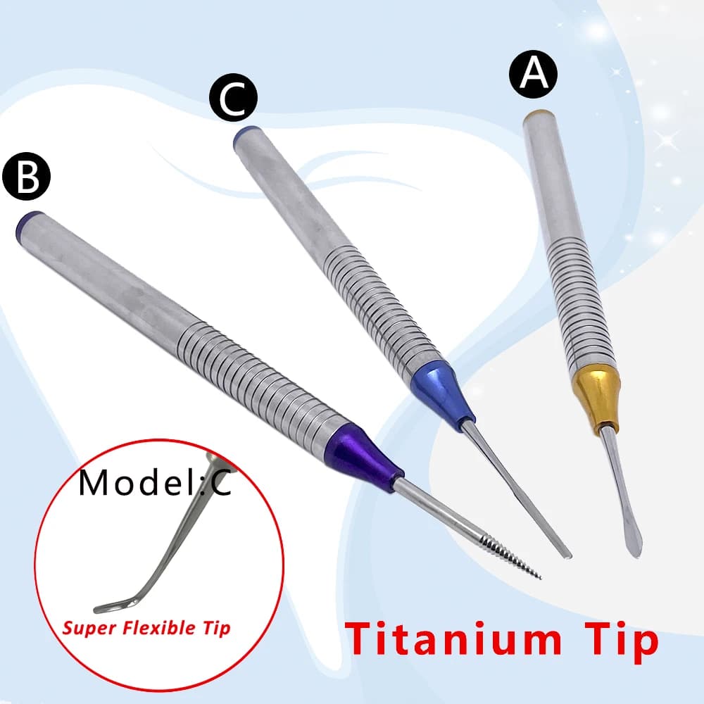 Periotomo flessibile con punta in titanio per l'estrazione dei denti atmosferici Set di strumenti chirurgici dentali flessibili