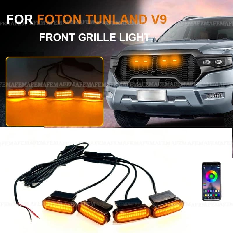 LED Front Grille Light FOR FOTON TUNLAND V9 Car Daytime Running Light Wheel Eyebrow Lamp For Pickup Offroad 12V LED Light