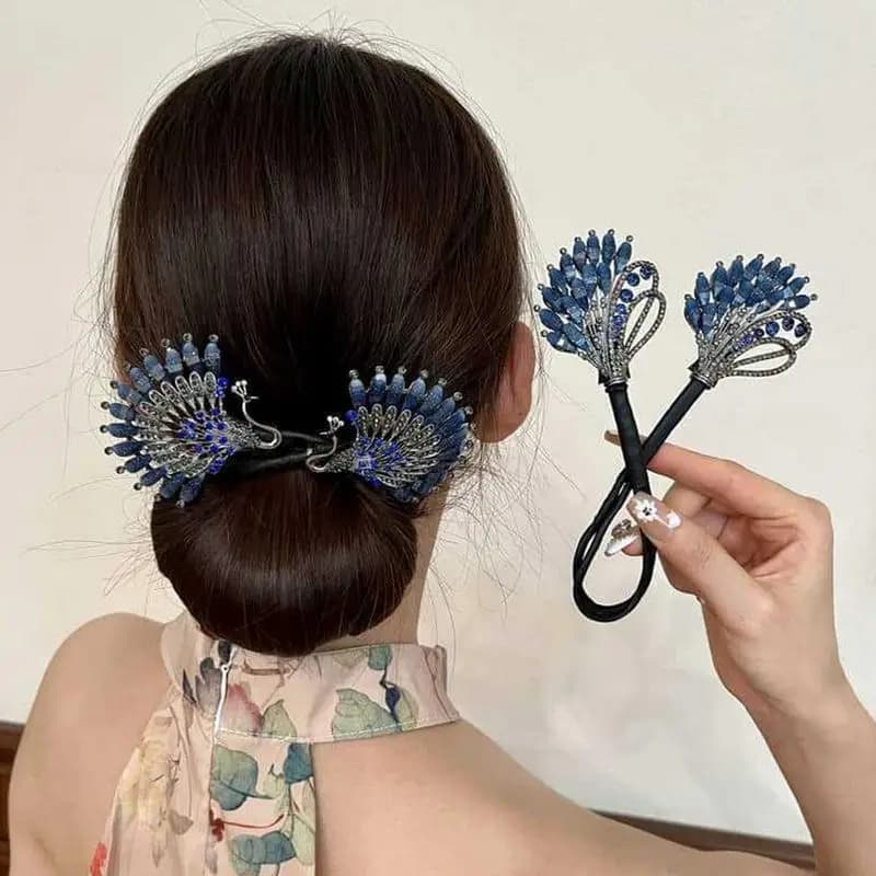 Peafowl Hair sandwich Shaper Lazy Bigodino for hair Fasce for hair Fashion Girl Woman Make yourself Styling for hair Backpack for hair Bigodino for hair