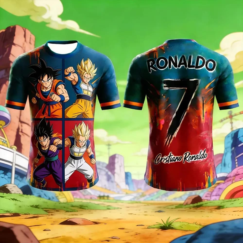 T-shirt Estiva 2026 Dragon Ball Saiyan Stampata in 3D Traspirante ad Asciugatura Rapida da Uomo e Donna, Casual alla Moda a Maniche Corte