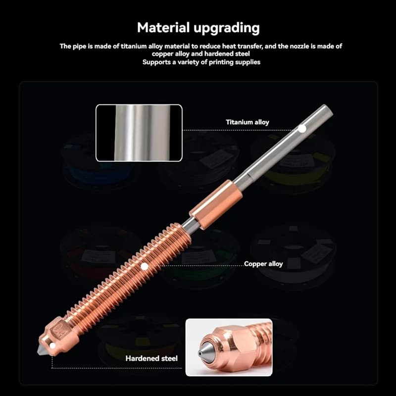 AS59 -4X Per Creality K2 Plus Ugello Kit ugello aambio rapido Design in acciaio temprato per stampante 3D Creality K2 Plus 2 pezzi 0,4 mm