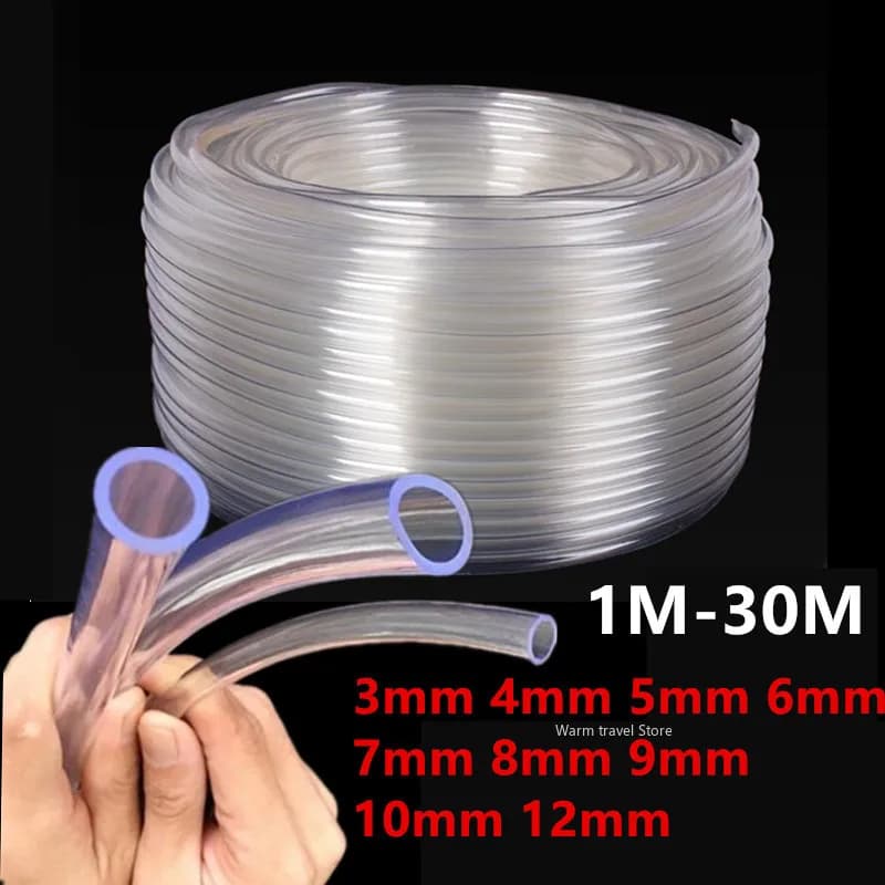 1M 3M 5M 10M 30M Plastic Tubes PVC Transparent Water Pump Tube 3 5 6 7 8 9 10 12mm Internal Diameter Fish Tank Pipe Garden Waterin