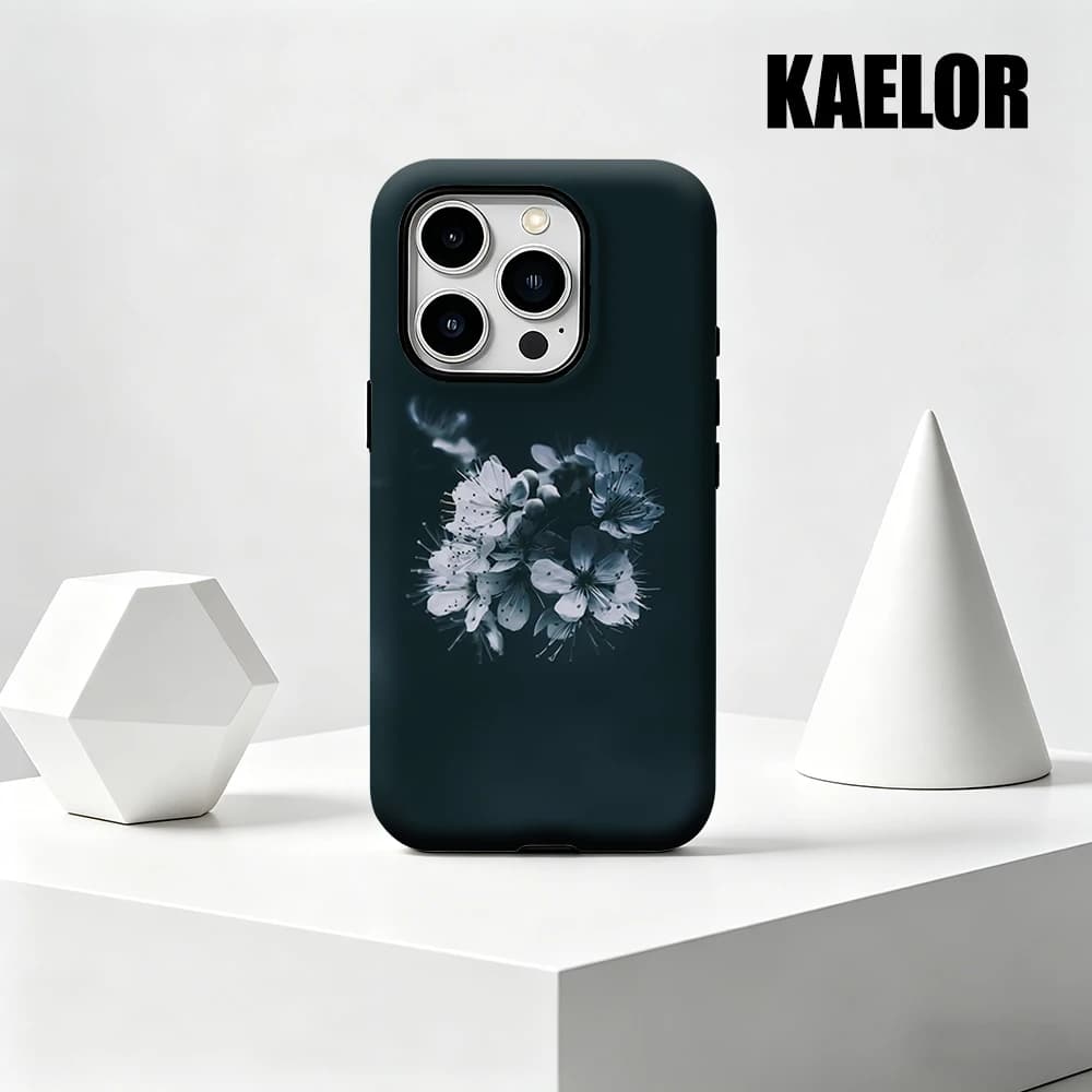 Custodia Kaelor opaca antiurto per MagSafe per iPhone 17 16 15 14 Plus 13 Pro Max, in PC rigido, con motivo floreale bianco Moody