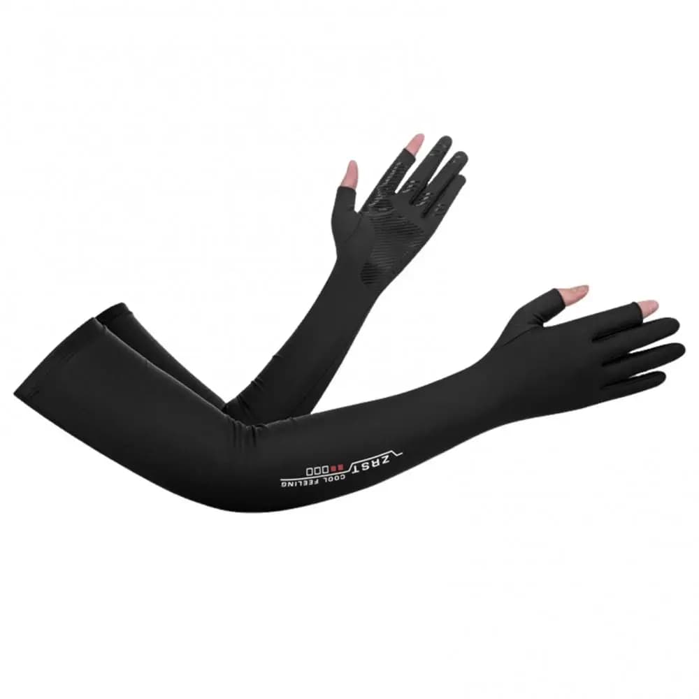 1 paio di maniche per braccio di protezione solare a prova di UV, traspiranti, super morbide, elastiche, rinfrescanti, maniche a compressione, guanti estivi