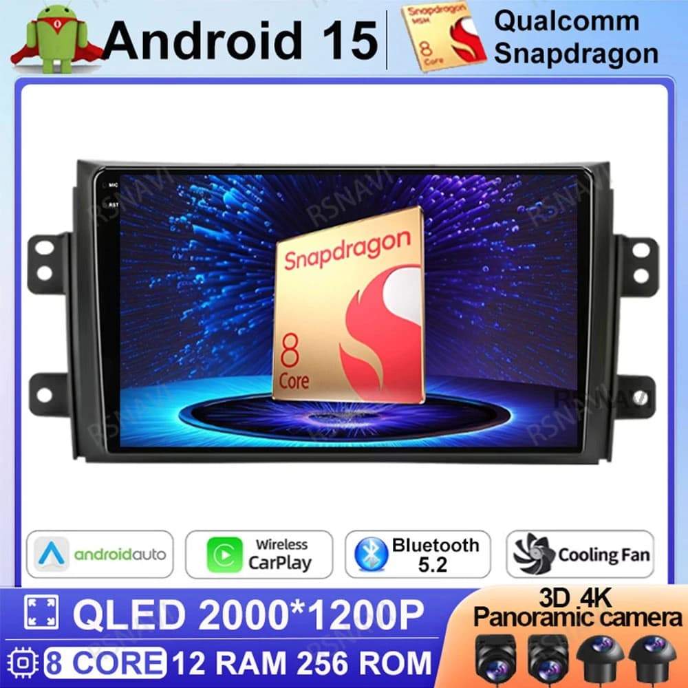Android 15 Car Radio For Suzuki SX4 2006 - 2014 For Fiat Sedici 189 2005 - 2014 Multimedia Head Unit 4G LTE 5G WIFI Navigation