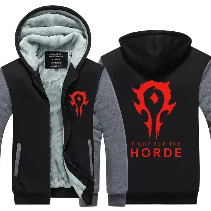 ♥ Nuova Giacca Invernale Cosplay Alliance Horde 2025 per Uomo, Felpa con Cappuccio in Pile World Of Warcraft, Felpa Dota2 da Uomo ★ Casa dell'Orso