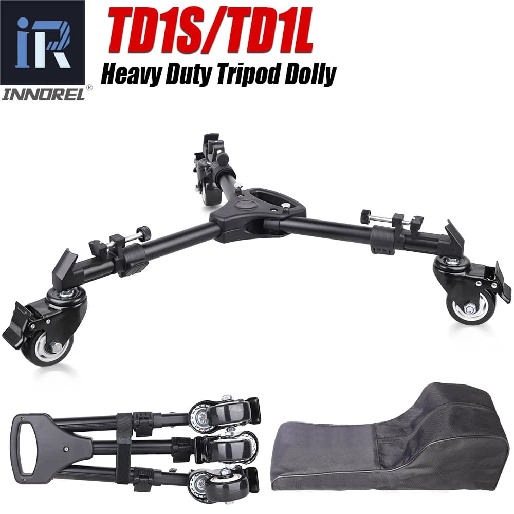 Trolley for tripod, INNOREL TD1 high performance camera trolley with adjustable leg support for most tripods, light supports, maximum load of 15kg