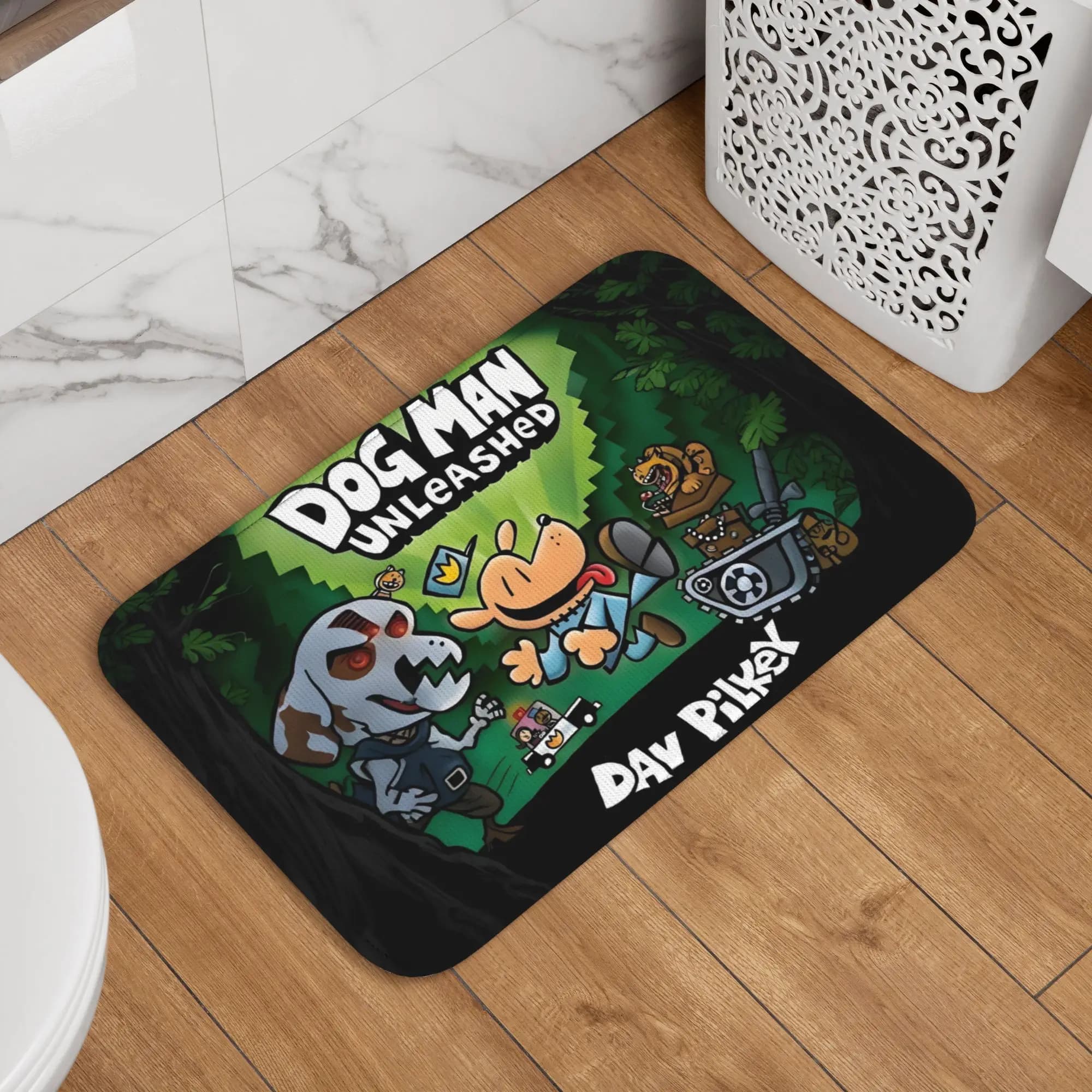 Tappetino Personalizzato con Cartone Animato Dog Man Manga, Antiscivolo, ad Asciugatura Rapida, Divertente, per Interni, Cucina, Balcone, Ingresso