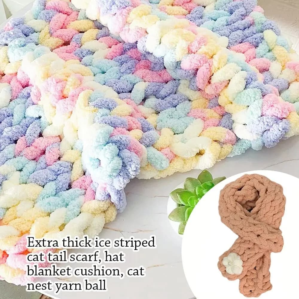 Filati di ciniglia multicolore da 250g/palla per maglieria e cuscino per coperta all'uncinetto linea spessa spessa linea morbida e calda sciarpa di filato all'uncinetto