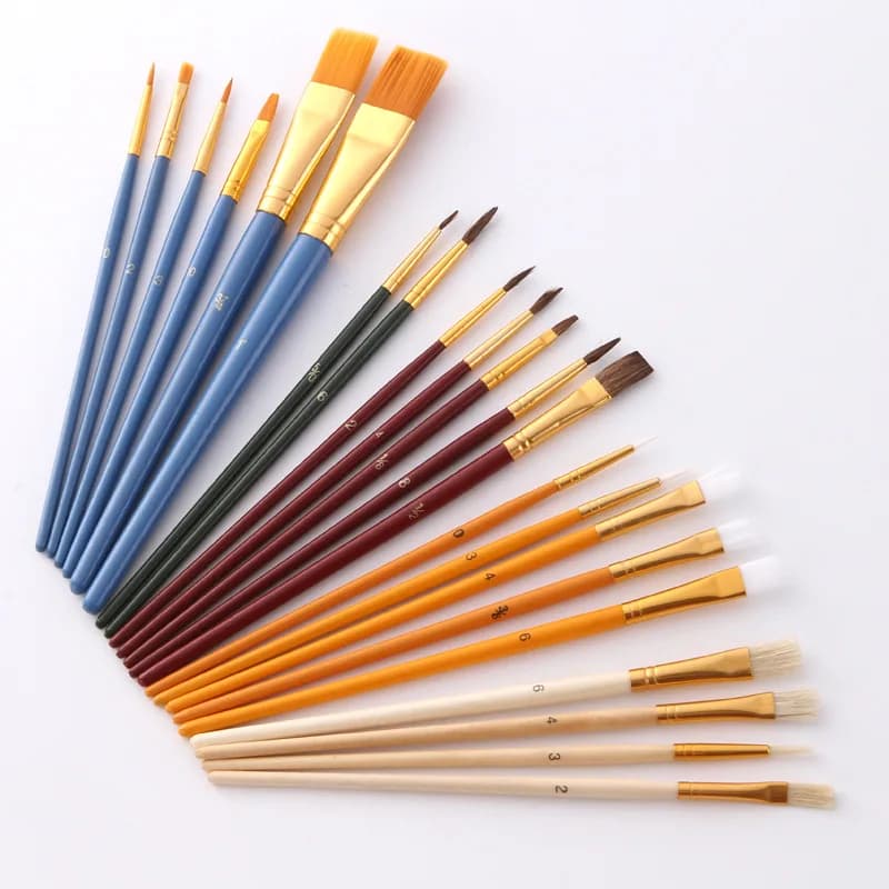 25 pz/set pennello per il corpo tavolozza di pittura acrilica in legno Kit di arte cosmetica penne da disegno kit di trucco sfuso completo professionale