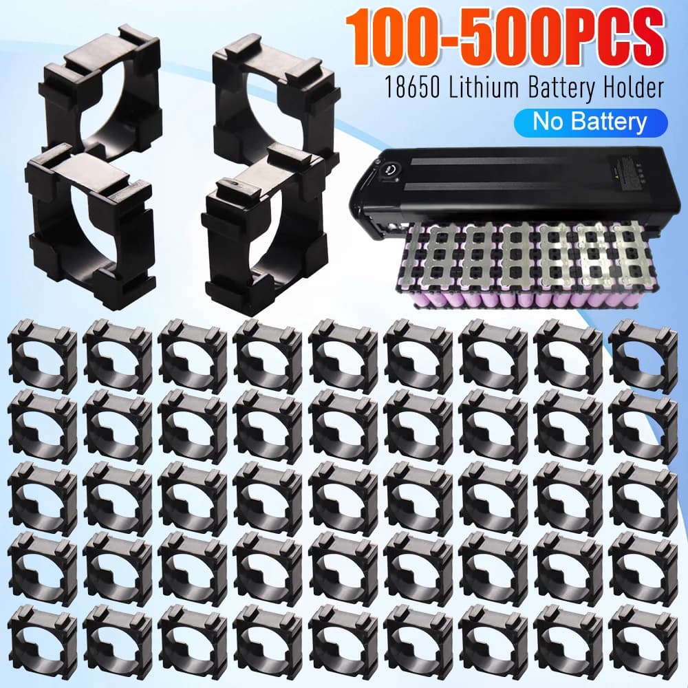 100Pcs 18650 Battery Storage Organizer 18650 Cylindrical Battery Holder Brackets Plastic Case Box Accessories