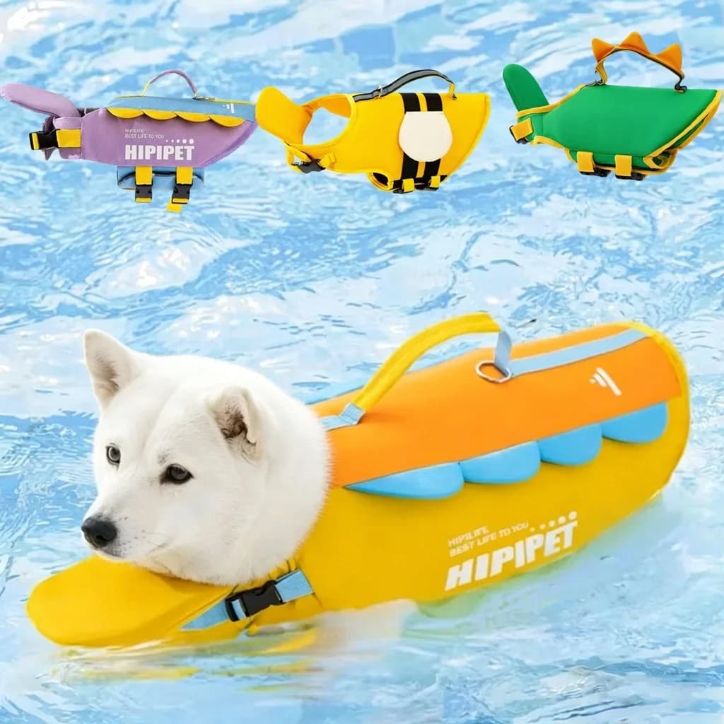 Dog Fashion Life Jacket Portable Summer Strong Buoyancy Dog Swimsuit Breathable Dog Coat And Jacket Quick Drying Pet Supplies