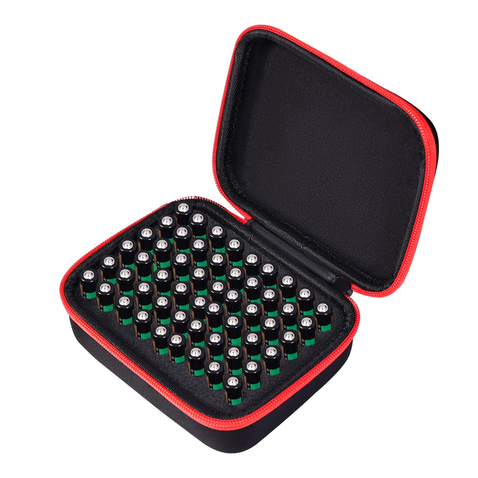 Custodia Portabatterie Portatile Rigida in EVA Antiurto Impermeabile, Contiene 54 Batterie AAA per Viaggi, Uso Domestico ed Elettronica