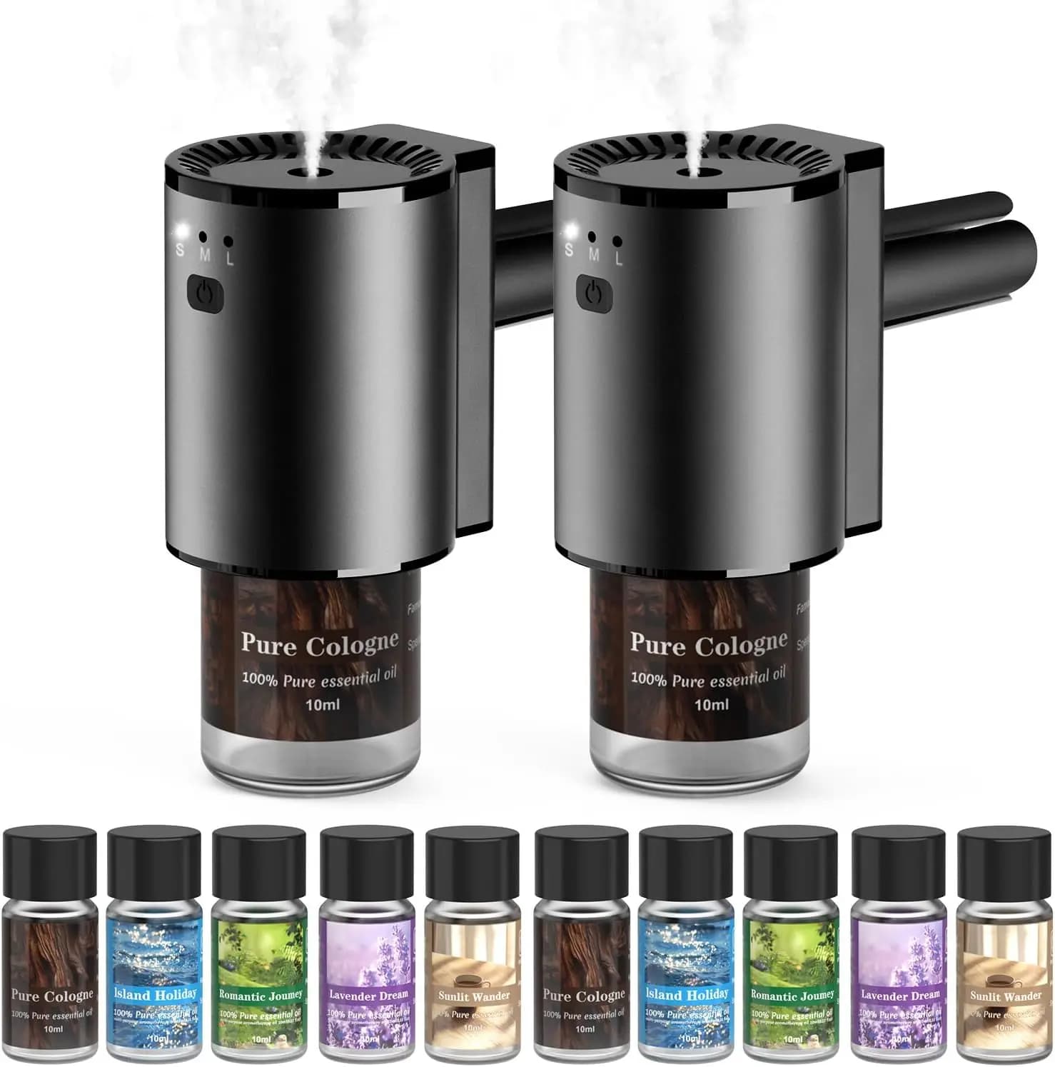 Smart Deodorant for Auto to Apply to Winding Bushes, 1200 Sprays for Charging, Switching on/off Automatic, 5 Perfumes with 10 Charging Flavors (Pack of 2)
