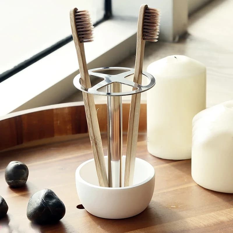 Portaspazzolino in acciaio inossidabile supporto per stoviglie multifunzione supporto per pennelli per trucco domestico set di accessori per il bagno