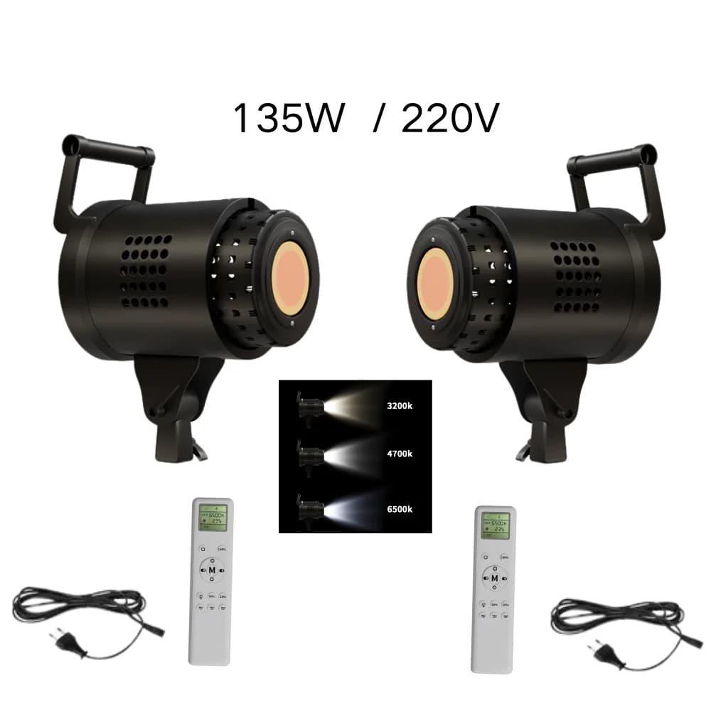 115/135W Fotografia Bowens Illuminazione LED 220V Video Studio Lampada bilanciata a luce diurna Ritratto Flash Studio 3000-6000K 3 colori