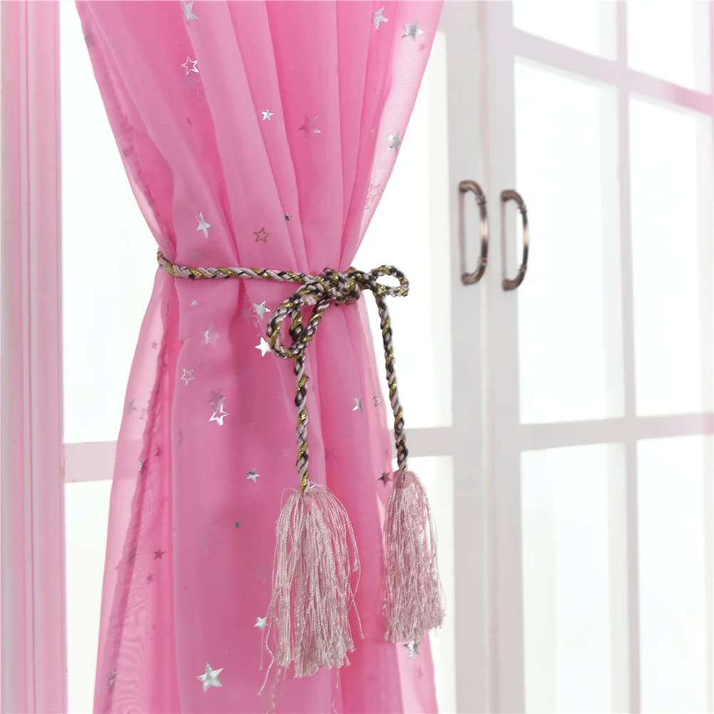 1 Piece Transparent 100X200Cm Polyester Fiber Pink Filtration for Bedroom and Bathroom Decor Textile for Home