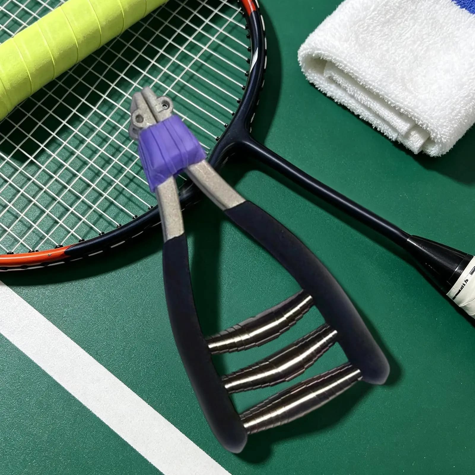 Pinza di avviamento a 3 molle a testa larga per macchina incordatrice di racchette da tennis, per racchette sportive da badminton