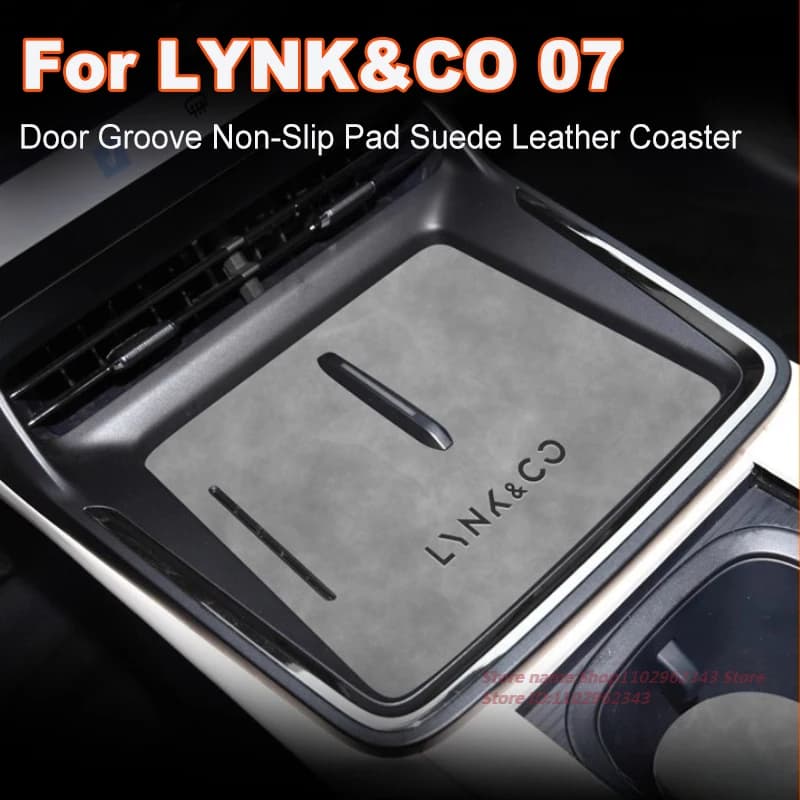 Anti-Slip Gate Slot Cup Mat For LYNK&CO 07 2024 Door Groove Non-Slip Pad Suede Leather Coaster Car Interior Modified Accessory