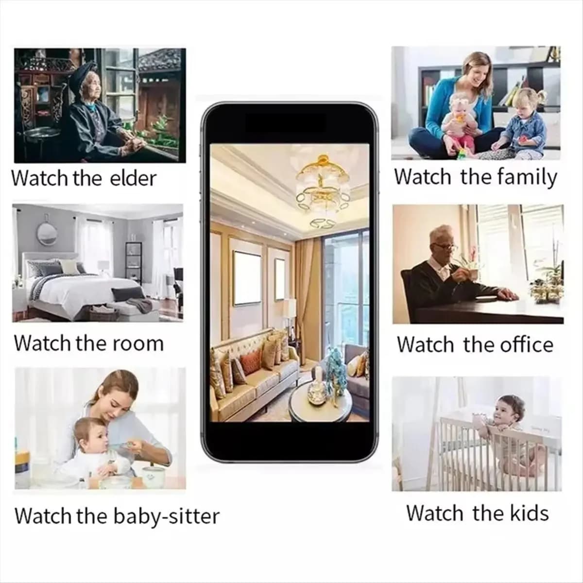 (A02R) Mini Telecamera WiFi HD 1080P, Videocamera Wireless per Sicurezza Domestica con Rilevamento di Movimento, Registratore IP P2P DVR, Webcam HD WiFi Compatta