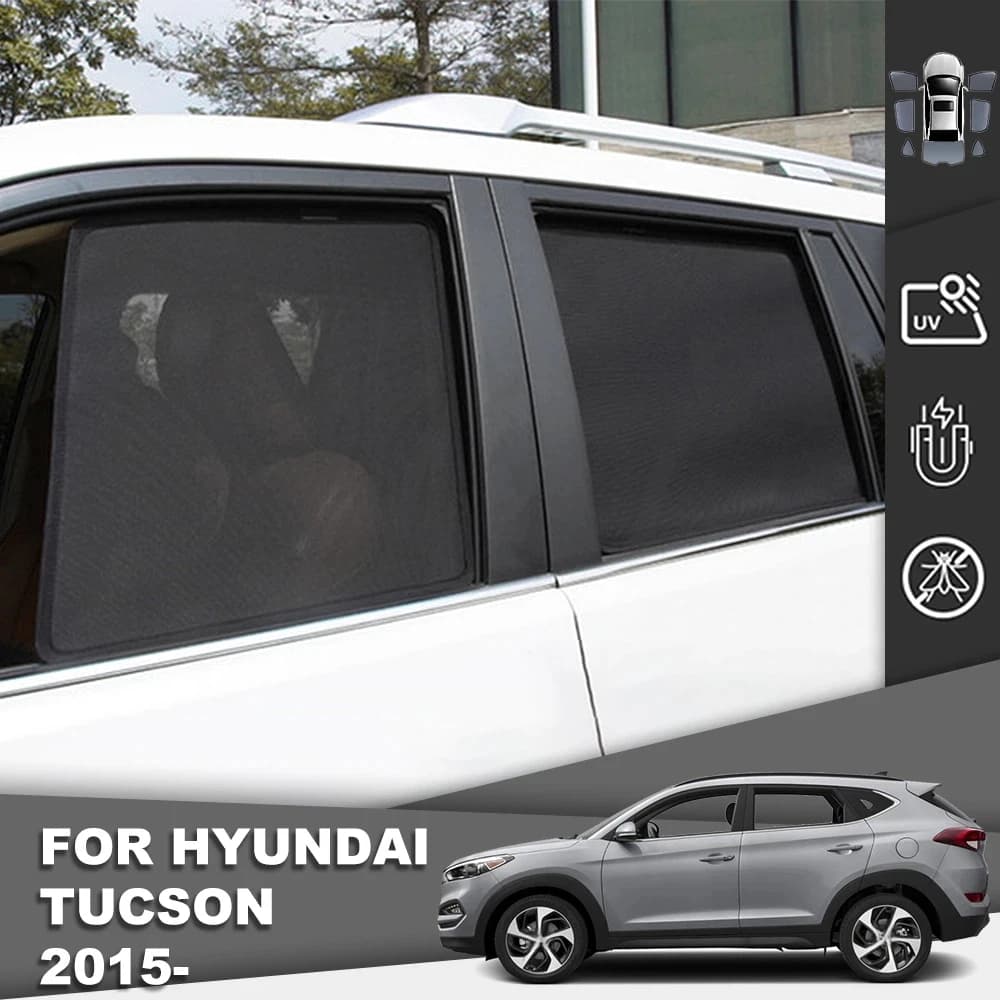 For Hyundai Tucson TL 2015-2021 Magnetic Car Sunshade Visor Front Windshield Curtain Rear Side Baby Window Mesh Sun Shade