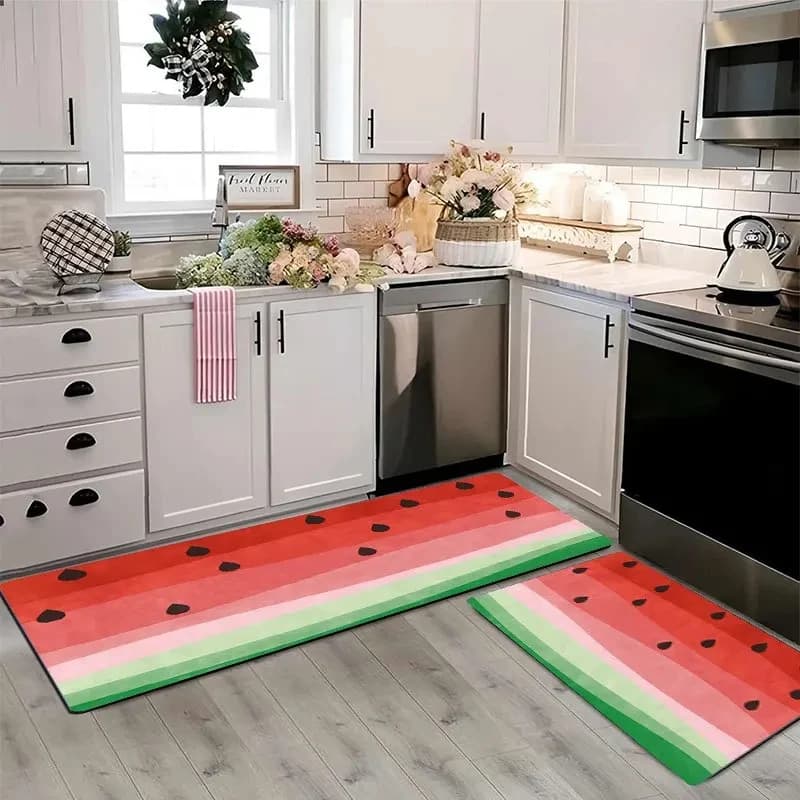 Tappeto da cucina creativo VIKAMA a forma di anguria, tappetino estivo di benvenuto per ingresso, corridoio, camera da letto, decorazione per la casa