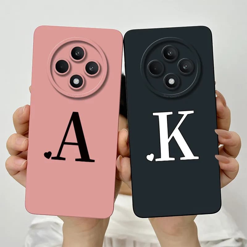 For Oppo Reno12 F FS 5G 4G Case Cover Soft Silicone TPU Cute Letters Full Protective Phone Cases For Reno 12F 12FS Bumper Fundas