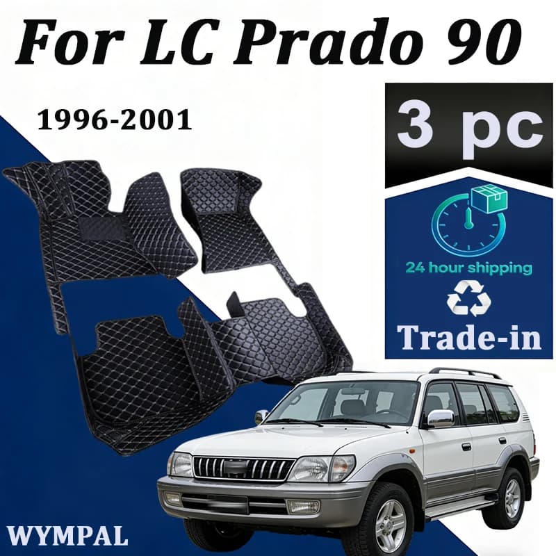 Tappetini Auto automobilistici personalizzati per LC Prado 90 1996 1997 1998 1999 2000 2001 Auto Luxury Leather uomo donna copertura completa
