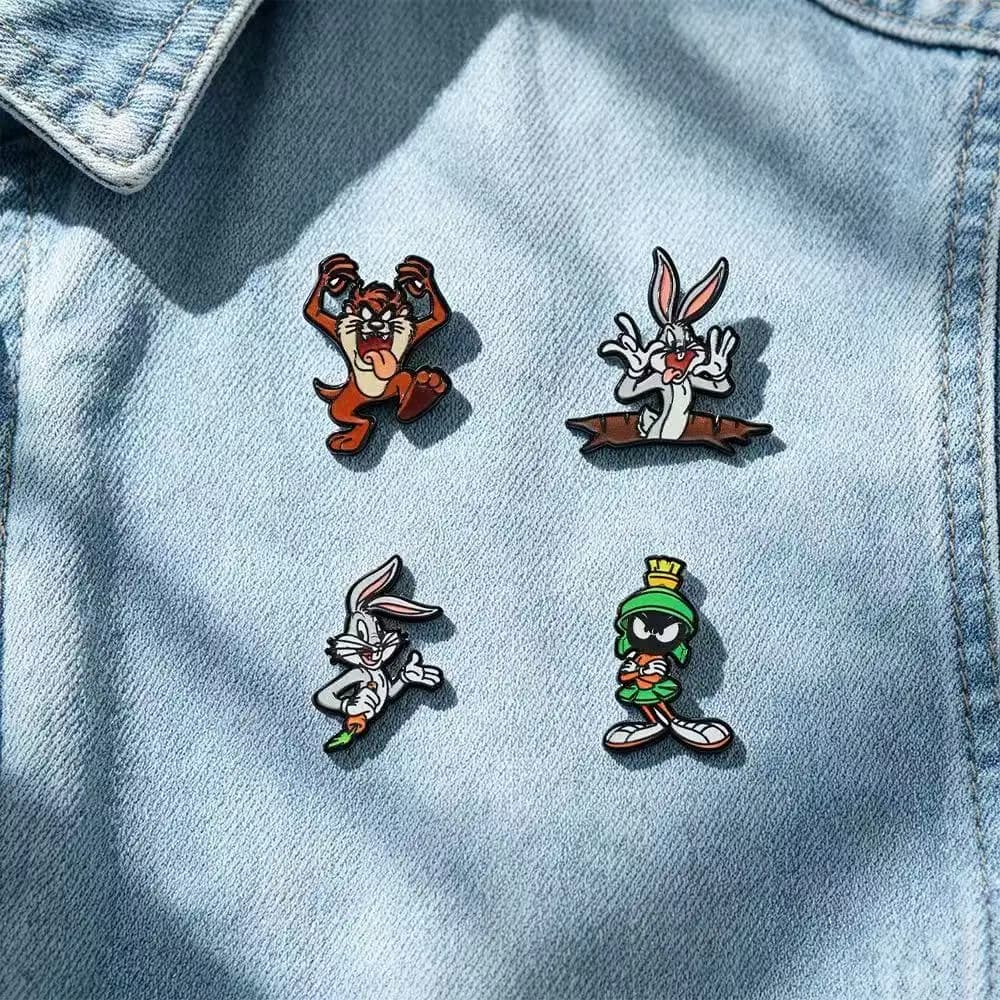 4pcs Cute Cartoon Anime Enamel Pins Metal Brooches Lapel Badges for Backpack Clothes Jewelry Accessory Gift for Friends