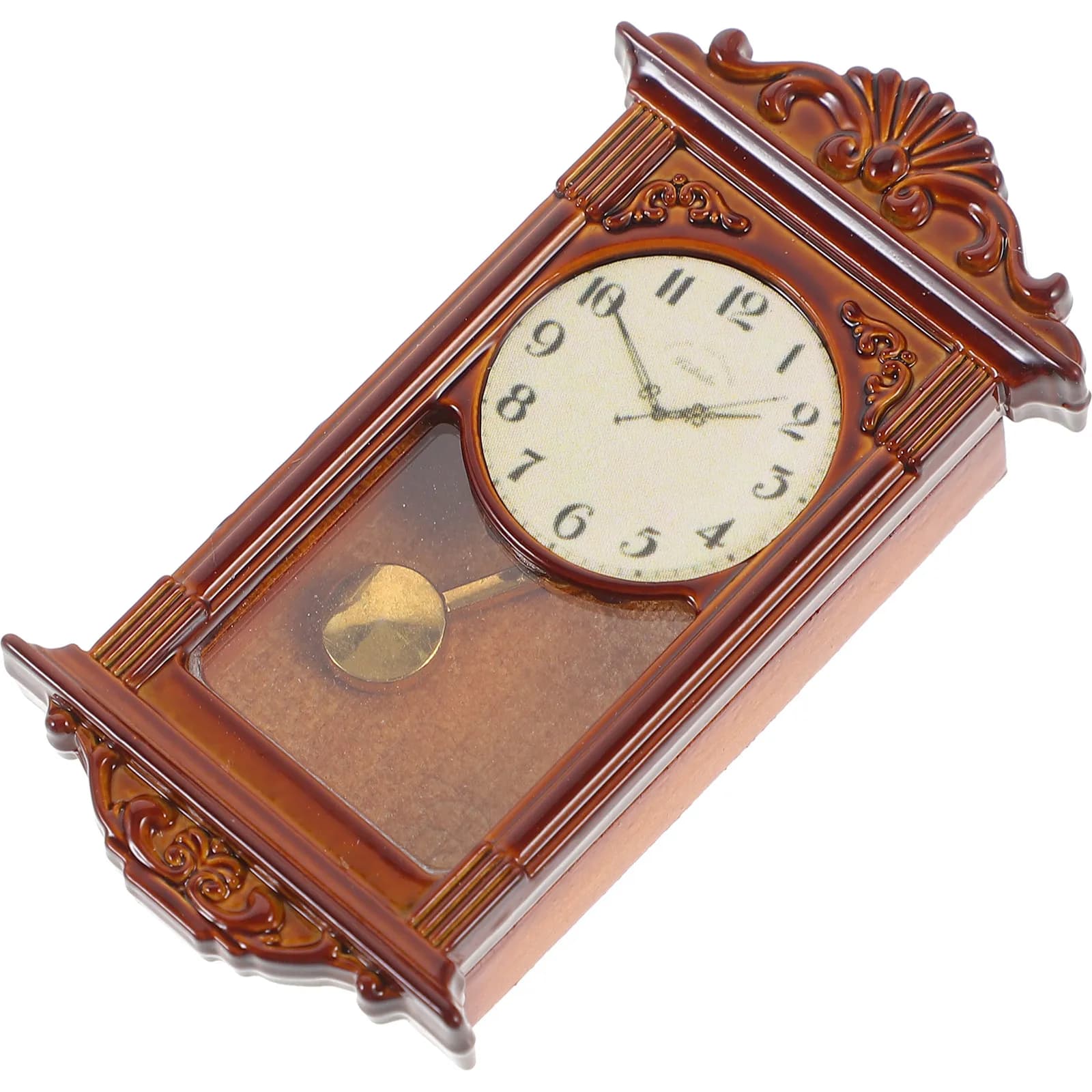Mini Orologio a Pendolo in Legno, Ornamento per Casa in Miniatura, Stile Vintage, Elegante Piccolo Orologio Decorativo, Arredamento Retrò in Miniatura