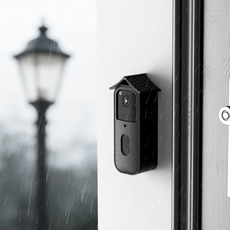 HX6A Scratchproof Shell with Rainproof Roof Design Weatherproof Case Sleeve Housing Protector Cover for 2Nd Gen Video Doorbell