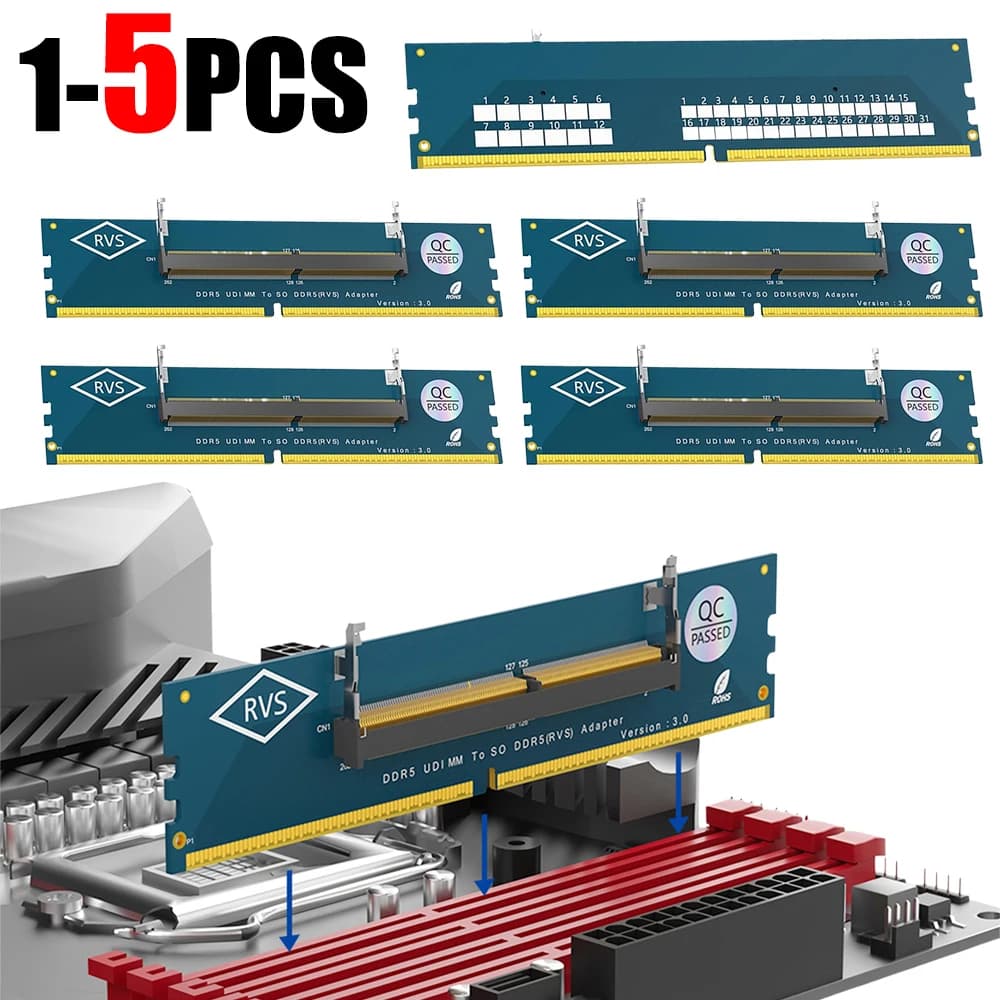 DDR5 SO-DIMM Gaming Laptop RAM Memory Module Overcurrent Protection DDR5 Memory RAM Adapter Card for Laptop Desktop