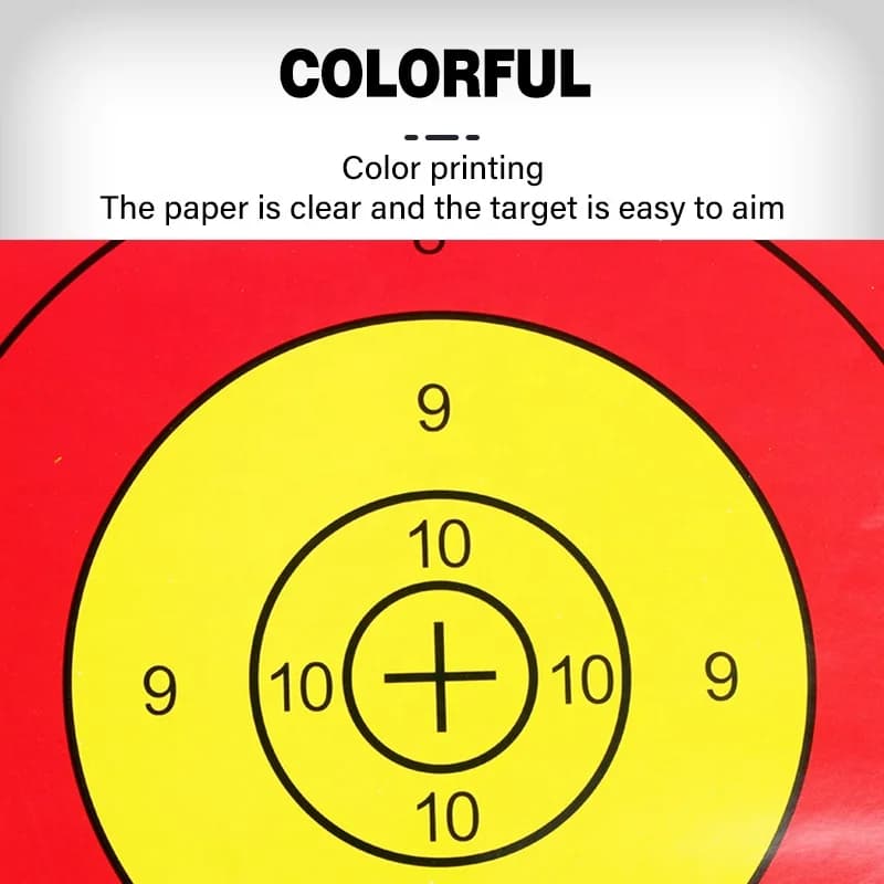 20 Pezzi Bersagli di Carta per Tiro con l'Arco, per Arco Compound e Ricurvo, Pratica di Caccia e Tiro, Diametro Standard 10 Anelli, 40 cm Rotondi, Accessori